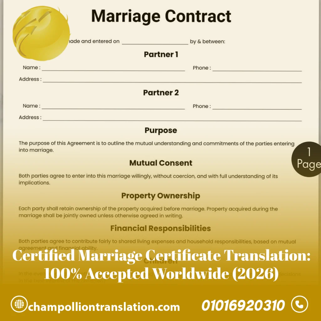Certified Marriage Certificate Translation