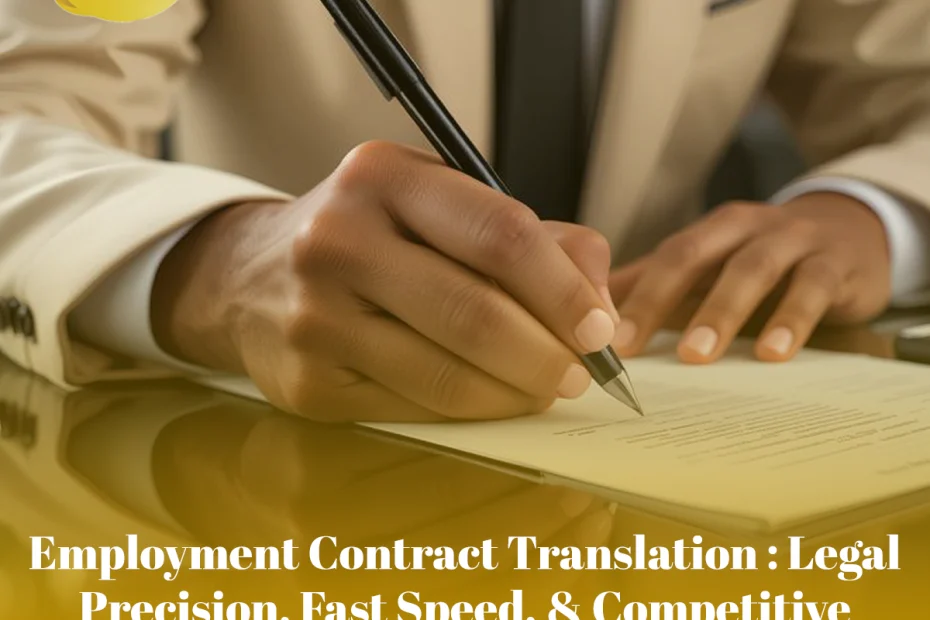 Employment Contract Translation (Egypt & Dubai): Legal Precision, Fast Speed, & Competitive Prices In the fast-paced world of international business and global career mobility, securing a professional employment contract translation is a pivotal step that allows no room for error or delay. Whether you are an ambitious professional planning to travel abroad for your dream job, or an international corporation seeking to hire local talent, obtaining an accurate, legally sound, and certified employment contract translation is the bridge you must cross to secure your professional future safely. At Champollion, we are here to provide you with a world-class employment contract translation service. We combine legal professionalism in drafting clauses, blazing-fast execution speeds, and most importantly: an employment contract translation service with competitive prices that are unbeatable in both the Egyptian and UAE markets. Why Search for a Reliable "Employment Contract Translation" Service? Searching for an employment contract translation is not merely a search for a vendor to convert text from English to Arabic or vice versa; it is a search for legal security and career stability. When you request an employment contract translation from our agency, you are, in reality, documenting your financial rights, your working hours, the benefits you will receive, and even your binding obligations. Many clients struggle significantly to find an agency that delivers an employment contract translation that balances high linguistic quality with competitive prices that fit their budget. This is where our leading role comes in. We specialize in employment contract translation of all types and languages. We guarantee that every single word in your employment contract translation document will be in its correct legal and linguistic place, closing the door to any future loopholes. Whether you are a resident in Cairo needing an employment contract translation to submit to a European embassy for a visa, or you are in Dubai requiring an employment contract translation for documentation with the Ministry of Human Resources and Emiratisation (MOHRE), we are the premier choice that guarantees you peace of mind and the best employment contract translation price in the Arab region. Why is the Accuracy of "Employment Contract Translation" Critical for Your Career? Some might mistakenly believe that employment contract translation is a simple routine process that anyone can perform. However, legal and practical reality proves the exact opposite. Any minor error or ambiguity in an employment contract translation can lead to legal disasters or massive financial losses in the future that cannot be rectified. 1. Protecting Financial Rights in Employment Contract Translation When we undertake the task of employment contract translation, we pay supreme attention and double-check clauses related to salary, allowances, commissions, annual bonuses, and end-of-service gratuity. A single wrong word in an employment contract translation could deprive you of an inherent financial right or diminish your dues. Therefore, our legal experts review employment contract translation drafts with extreme precision to ensure financial figures and terms match perfectly between both languages. 2. Tricky Legal Terminology in Employment Contract Translation Employment agreements typically contain complex legal terms such as "Probation Period," "Penalty Clauses," "Notice Period," and "Non-Compete." The process of employment contract translation requires a translator well-versed in labor law to understand the nuanced differences between terms like "Termination" and "Resignation" and their legal impact on your dues. We guarantee an employment contract translation that uses the correct legal terminology applicable in the target country, whether it is Egypt or the UAE. 3. Official Acceptance of the Employment Contract Translation File Official authorities and embassies do not tolerate errors in documentation. Submitting a weak or uncertified employment contract translation to an embassy could mean visa rejection and the permanent loss of a job opportunity. Our service provides an employment contract translation that is 100% certified and accepted, saving you the trouble of rejection and re-submission, all offered at very competitive prices. Dictionary of "Employment Contract Translation" Terms (Your Guide to Understanding What You Sign) Part of our distinction in providing employment contract translation services is that we help the client understand complex terms before they commit. Here are the most important terms we focus on during employment contract translation to ensure accuracy, which you must pay close attention to: 1. Termination Terms In employment contract translation, we find a fundamental and sensitive difference between termination terms: For Cause Termination: This means the company ends the contract due to a gross error committed by the employee (such as cases mentioned in Article 120 of the UAE Labor Law or Article 69 of the Egyptian Law). The employment contract translation must clarify this clause accurately because it often deprives the employee of their gratuity entirely. Arbitrary Dismissal: If the employment contract translation is incorrect in this context, you might lose your right to compensation for arbitrary dismissal, which can legally amount to 3 months of full salary. 2. Compensation & Benefits Terms Basic Salary vs. Total Salary: In employment contract translation destined for Gulf countries, distinguishing between "Basic Salary" and "Total Salary" is a matter of life and death, because end-of-service gratuity is legally calculated on the "Basic Salary" only. We guarantee an employment contract translation that defines this value clearly to prevent any manipulation. Repatriation Ticket: A clause often forgotten in unprofessional employment contract translation, which is your right to a return ticket to your home country upon contract completion. We ensure its clear presence in the translated version. 3. Non-Compete Clause This is considered the most dangerous clause you face during employment contract translation. The English contract might state you are banned from working in "any competing company" for two years after resignation. Our accurate employment contract translation must define the geographical scope (e.g., within Dubai only) and the time scope of this ban, so you do not find yourself legally unemployed because you signed a clause you didn't fully understand. Our Dual Services: Employment Contract Translation in Egypt & UAE We pride ourselves on offering integrated and comprehensive solutions for employment contract translation covering the two most important labor markets in the Arab region. Our strategy guarantees you get an employment contract translation that fits the local and legal context of each country individually. First: Employment Contract Translation Service for Embassies in Egypt For Egyptians seeking job opportunities abroad, we offer an employment contract translation service tailored to the requirements of foreign embassies located in Egypt. Employment Contract Translation for Schengen Embassies: We translate employment contracts into Italian, German, French, and Spanish with extreme accuracy to ensure visa file acceptance from the first attempt. Employment Contract Translation for the Saudi Embassy & Gulf Countries: We offer employment contract translation and authentication in compliance with the requirements of the Saudi Labor Attaché, providing very competitive prices for travelers to reduce travel burdens. MFA Legalization: We help you prepare your employment contract translation to be valid for legalization by the Egyptian Ministry of Foreign Affairs and authentication offices. The Magic Sentence: "We guarantee an employment contract translation accepted 100% by all embassies and consulates in Cairo, at competitive prices that fit your pre-travel budget." Second: Legal Employment Contract Translation in Dubai (UAE) The labor market in the UAE requires very special precision. Our employment contract translation service in Dubai complies with the laws of the Ministry of Human Resources and Emiratisation (MOHRE) and Free Zones. MOHRE Contract Translation: We offer employment contract translation that matches the unified standard form of the UAE Ministry of Labour, facilitating procedures at "Tasheel" centers. Free Zone Contract Translation (JLT, DMCC): We understand the privacy of Free Zone contracts and provide employment contract translation certified by the administrations of these zones to open company and employee files. Employment Contract Translation for Courts: In cases of labor disputes, we provide a legal and Sworn employment contract translation to be submitted to Dubai and Abu Dhabi courts as evidence. The Magic Sentence: "We provide employment contract translation compatible with MOHRE formats and Dubai Courts, ensuring you get the best employment contract translation price in the UAE." Legal Comparison: Difference Between Employment Contract Translation for Egypt vs. UAE As an agency offering competitive prices in both countries, we understand the subtle fundamental differences that must be observed during employment contract translation for each state, which sets us apart from others: 1. Employment Contract Translation under Egyptian Labor Law (No. 12 of 2003) Governing Language: In Egypt, if there is a judicial dispute regarding a dual-language employment contract translation, the Arabic text is the one recognized before Egyptian courts. Therefore, we focus intensely on the phrasing of the Arabic text during employment contract translation for foreign companies operating in Egypt to ensure the legal safety of the company and the employee. Duration Definition: Contracts in Egypt automatically convert to indefinite contracts (permanent tenure) after 5 years. When performing employment contract translation, the renewal clause must be clarified precisely to avoid unintended permanence (for companies) or to guarantee it (for employees). 2. Employment Contract Translation under UAE Labor Law (Decree-Law No. 33 of 2021) Unified MOHRE Forms: The UAE relies on unified electronic contract forms. When doing employment contract translation for the UAE, we do not perform free translation; instead, we use the terms officially approved in the "Offer Letter" matching the Ministry's format to ensure compliance. Abolition of Sponsorship System: Terms like "Sponsorship Transfer" no longer exist in the old form in the new law and have been replaced by "Change of Employer." Our modern employment contract translation keeps up with these legal amendments for 2024/2025 to reflect the new reality. Employment Contract Translation Prices: Why Are We the Smartest & Most Affordable Choice? When clients search for the "price of employment contract translation," they often find a wide and confusing range of prices. However, we decided to break this rule and offer a difficult equation: Professional employment contract translation at incredibly competitive prices. 1. No Hidden Fees in Employment Contract Translation Absolute transparency is our motto. The price you get when requesting an employment contract translation is the final and all-inclusive price. There are no hidden administrative fees, no "file opening" charges, and no surprise taxes upon delivery. Our goal is to provide employment contract translation with total cost clarity so you can make a decision immediately. 2. Savings Packages for Corporate Employment Contract Translation For companies that need employment contract translation for their employees periodically or in large quantities, we offer very special price packages (Corporate Packages). When requesting employment contract translation for more than one employee, you will receive a significant volume discount that makes the individual cost of employment contract translation the cheapest in the market, undisputed. 3. Value for Money in Employment Contract Translation We do not offer the cheapest employment contract translation at the expense of quality; rather, we offer the best investment value. Your small investment in an accurate employment contract translation protects you from massive future financial losses that may result from misunderstandings. We guarantee competitive prices that will make you not hesitate for a moment in choosing us as your linguistic partner. Call to Action (CTA): "Do you want to know our special cost? Contact us now via WhatsApp to know the current offer and get an instant, surprising quote for your employment contract translation." Our Strict Quality Standards in Contract Translation Because an employment contract translation is considered a highly sensitive document, we apply strict Quality Assurance (QA) standards that ensure the output of an employment contract translation is free from any linguistic or legal blemishes. Mirror Formatting: When performing employment contract translation, we always ensure the use of side-by-side column formatting (source language next to target language on the same page). This professional format facilitates immediate comparison and increases the credibility of the employment contract translation before official and judicial authorities. Double Legal Review: No employment contract translation leaves our office without passing through two stages; a linguistic review and a review by a specialized legal translator, to ensure the integrity of the legal phrasing. Absolute Confidentiality: We fully understand that employment contract translation involves salary data, account numbers, and sensitive personal information. We sign Non-Disclosure Agreements (NDA) to ensure the confidentiality of every employment contract translation we perform, so it is seen only by the relevant team. Speed of Execution: We know that travel procedures and submission deadlines do not wait. Therefore, we offer an urgent employment contract translation service (Rush Service) that enables you to receive the translated and certified file on the same day at very competitive prices compared to rush services in other agencies. Real Stories: How Accurate "Employment Contract Translation" Saved Our Clients? We share with you some real-life cases from our archive (names changed for confidentiality) proving that obtaining a professional employment contract translation at competitive prices is the best investment you can make: Case 1: Engineer "Ahmed" and the Housing Allowance Clause Engineer Ahmed arrived in Riyadh with an employment contract, only to discover there that his salary did not include a "Housing Allowance" as he believed. The English contract stated, "Salary is inclusive of all allowances." If he had performed an employment contract translation with us before traveling, he would have known the salary was "all-inclusive" and demanded an amendment before signing. Prior employment contract translation gives you negotiation power and avoids unpleasant surprises. Case 2: The Software Company and IP Rights An Egyptian company hired a remote foreign developer. They requested an employment contract translation from a non-specialized office. The result? The translator translated "Intellectual Property" generally and inaccurately, which legally allowed the developer to sell the code to a competing company. At Champollion, we provide specialized employment contract translation that protects "Intellectual Property" rights (IP Rights) for companies with precision that closes any legal loophole. How to Order Employment Contract Translation (Simple & Fast Steps) We have made the process of obtaining an employment contract translation as easy as possible, to save your time and effort in commuting. You do not need to come to the office to order an employment contract translation; everything is done online with smooth steps. Capture: Take a clear photo of the contract pages with your phone camera or scan them, to ensure the accuracy of the employment contract translation and freedom from errors. Send: Send the file to us immediately via WhatsApp or Email with the subject "Request employment contract translation" and specify the target language. Instant Pricing: Our customer service team will reply to you immediately with the best offer and a competitive price for the employment contract translation (you won't find a match for it). Execution & Delivery: Upon approval, translators start working immediately, and you will receive a certified employment contract translation (PDF) valid for online submission, or a hard copy delivered to your doorstep as per your wish. Frequently Asked Questions About Employment Contract Translation (FAQ) Here we review the most frequently asked questions we receive regarding employment contract translation services to help you make the right decision with confidence. Q: How do I get the best price for employment contract translation in the market? A: We constantly monitor the market to ensure our prices remain the best and most economical. To get the best price, we advise you to send the contract now via WhatsApp, where we offer daily deals and special competitive prices for immediate employment contract translation requests. Contact us to discover the savings yourself. Q: Do you offer employment contract translation for the German Embassy and Saudi Embassy? A: Yes, with high efficiency. We specialize in certified employment contract translation for all embassies operating in Egypt, including the German Embassy (which requires very specific linguistic precision) and the Saudi Embassy. We guarantee an employment contract translation that meets all the strict conditions of these entities to ensure immediate acceptance. Q: Is your employment contract translation accepted in Dubai Courts and Tasheel centers? A: Absolutely. Through our Dubai branch or our services for UAE residents, we offer employment contract translation certified by sworn translators. Our stamp is accepted by the Ministry of Justice, MOHRE, and all government departments, making us the ideal choice for legal employment contract translation at competitive prices. Q: How long does employment contract translation take? A: We value time and know its worth. In normal cases, employment contract translation takes less than 24 hours. In cases of extreme urgency, we can deliver the employment contract translation within just a few hours (VIP Service) to ensure you meet your deadlines, always maintaining competitive prices that do not exploit urgency. Q: Can you translate an employment contract containing technical or engineering terms? A: Yes, our team includes translators specialized in various sectors. Whether it is an employment contract translation for a petroleum engineer, doctor, or software developer, we translate job titles and duties with extreme accuracy. Our experience in specialized employment contract translation guarantees you a precise job description in the target language that reflects your true expertise. Q: What if I lost the translated copy of the employment contract? A: We keep a secure archive for our clients (maintaining total confidentiality). If you performed an employment contract translation with us and lost the copy, you can request another copy at any time for a very nominal fee or free in some cases, as part of our distinguished services with competitive prices for our loyal clients whom we cherish. Conclusion: Your professional future deserves the best, and your budget deserves savings. Do not hesitate to choose the smart option that combines all advantages. We bring together deep legal expertise, international certification, and competitive prices in one integrated package for employment contract translation. Are you ready to document your contract and protect your rights? Do not waste time looking for lower-quality or more expensive alternatives. Message us now on WhatsApp 📱 and get the exclusive price quote for employment contract translation... You will be surprised by how competitive our prices are!