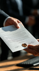 A corporate auditor reviewing data alongside certified financial statement translation services provided by Champollion